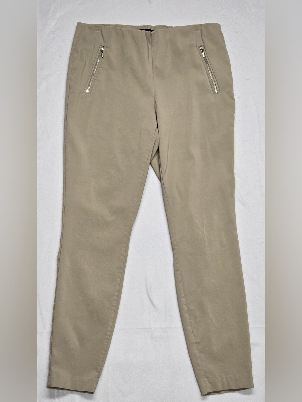 Dalia 10 Pull On Stretch Pants Elastic Waist Casual Wear Slim Tan